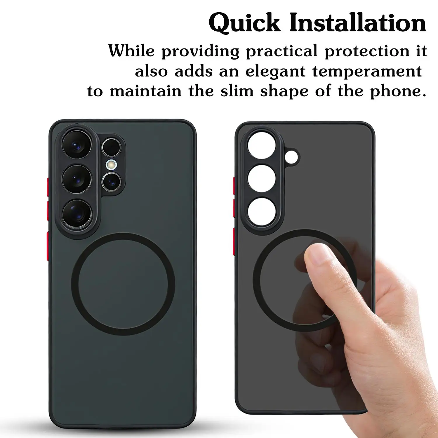 Enhanced Magnetic Shockproof Phone Case with Magnet Shell Sleeve - Full Protection Cover