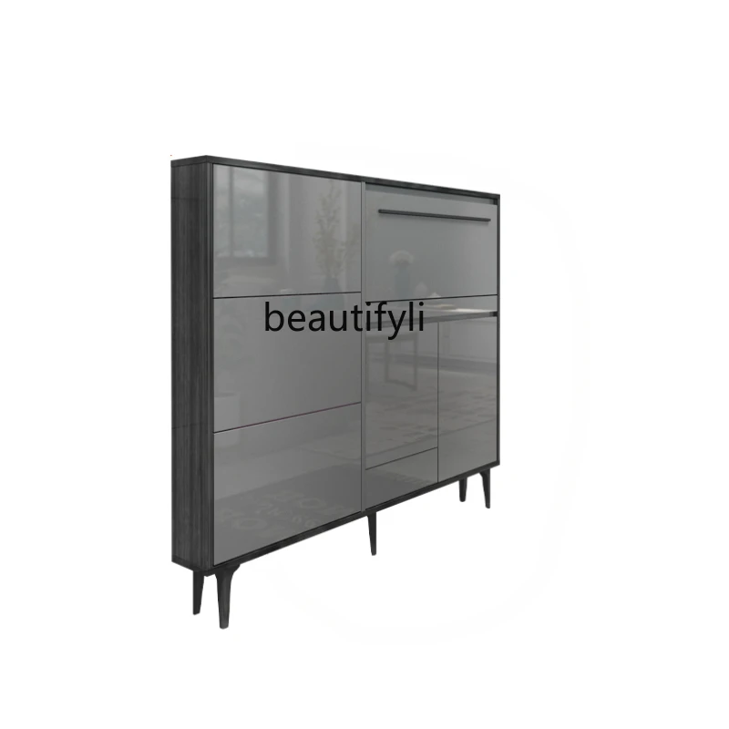 

Narrow Ultra-Thin Shoe Cabinet 15cm Home Doorway Tilting Type Storage Large Capacity Space-Saving Sundries Entrance Cabinet