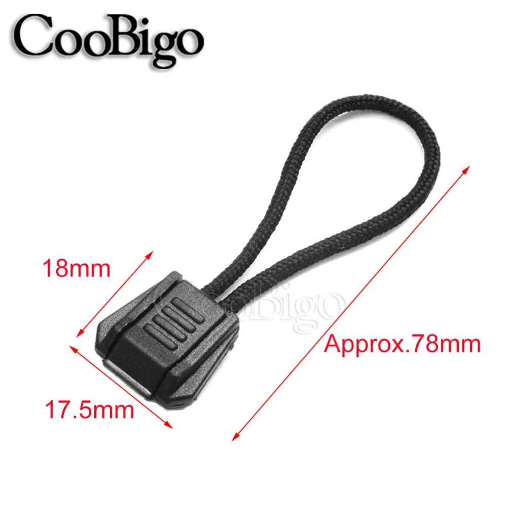 5pcs Zipper Pull Zip Puller Outdoor Backpack Camping Hiking Paracord Travel Bag DIY Accessories Mixed Colors 2mm