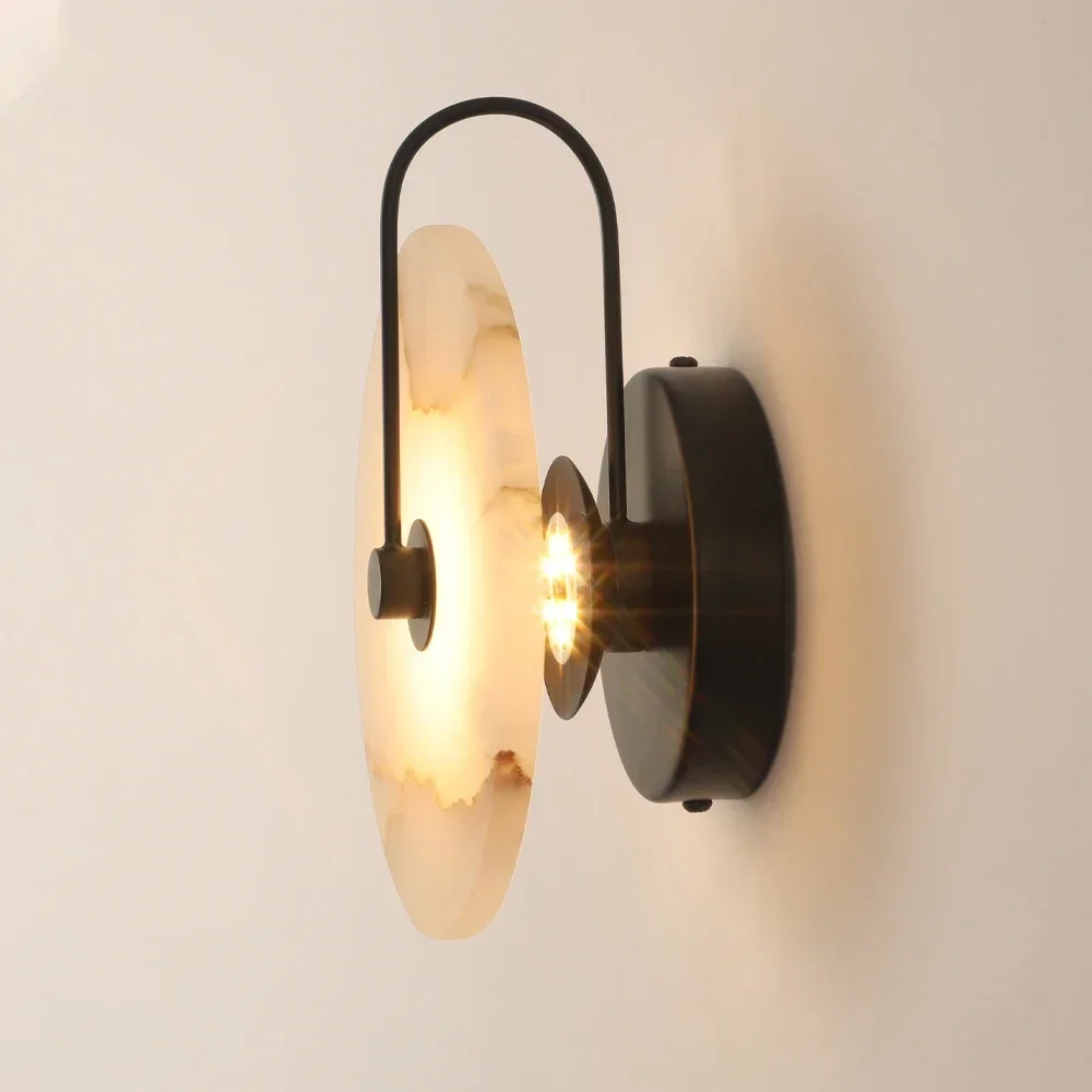 

Nordic Living Room Marble Wall Light Modern Simple Corridor Background Light Bedroom Bedside Study Room Decorative Wall Lights