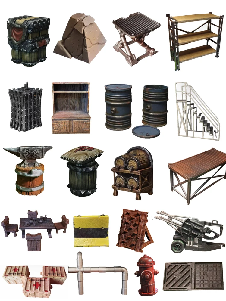 Miniature Box Bucket Flag Guard Tower Display for Orc Camp Decoration - DIY Dollhouse Decor