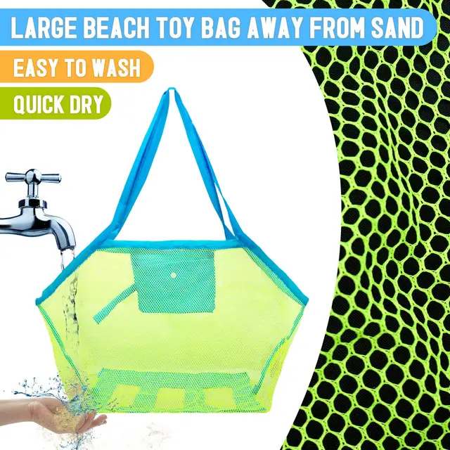 1pc Mesh Toy Beach Bag  Extra Large Beach Bags and Handbag Backpack for Kids Sea Shell Bags Outdoor Beach Toys Organizer 5