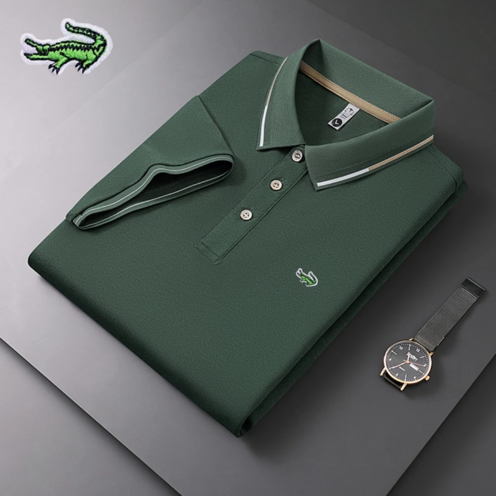 

Men's New Embroidered Polo Shirt High Quality Brand Summer Short Sleeve T-shirt Breathable Top Fashion Business Casual Polo Shir