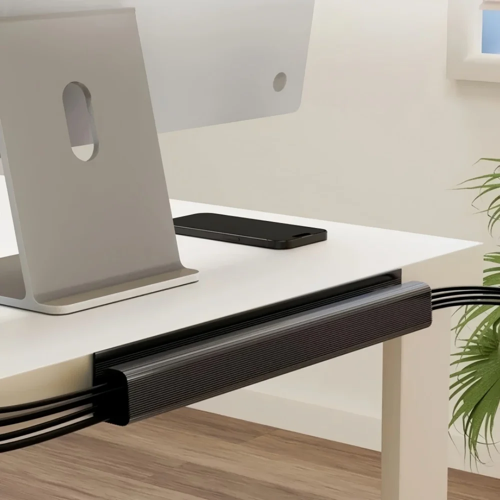 Under Desk Adhesive Cable Management – Easy Install Cord Organizer