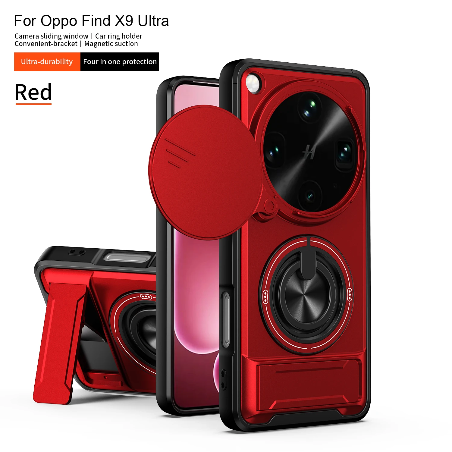 Enhanced Magnetic Fold Holder Military Armor Case with Camera Protection
