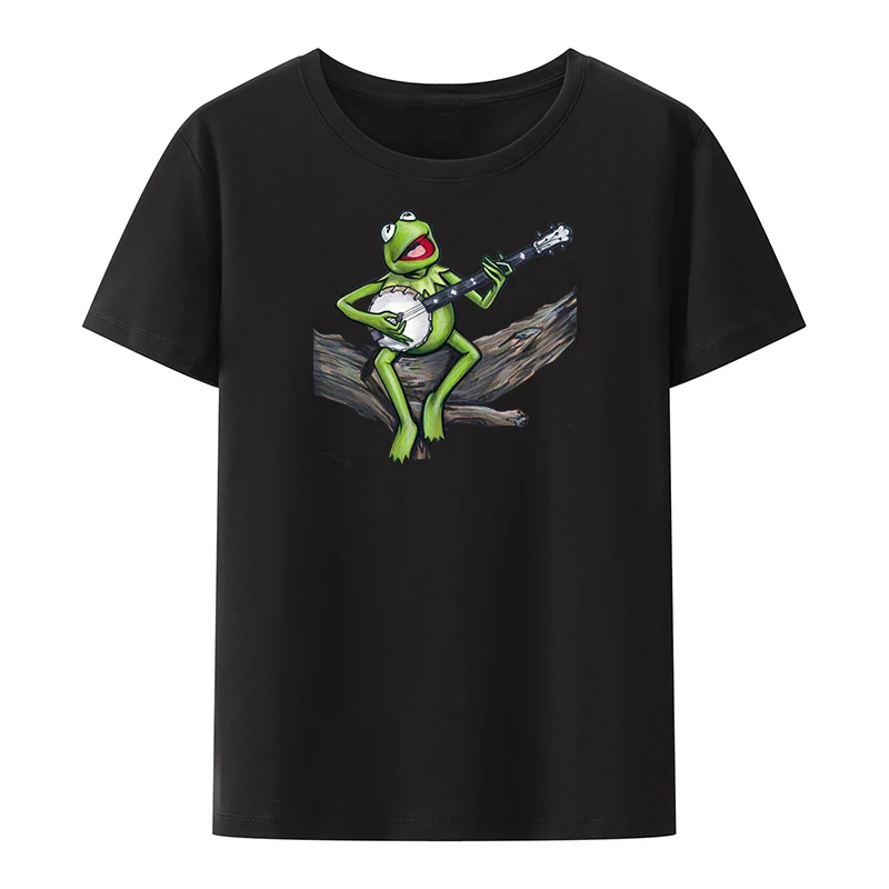 

Rock Frog Cotton T-shirts Letters Printed T-shirt Top Y2k Student Hip-hop Character Women Clothes Blusa Graphic Tshirts Funny