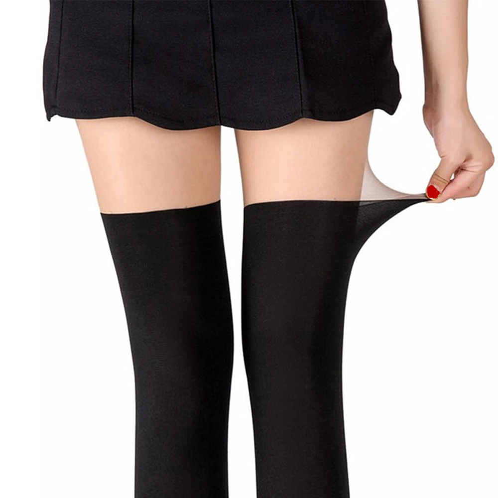 Calze sexy da donna nuova primavera Cute Cat Tail Leggings Collant patchwork con doppia striscia velata tentazione_voghion.com