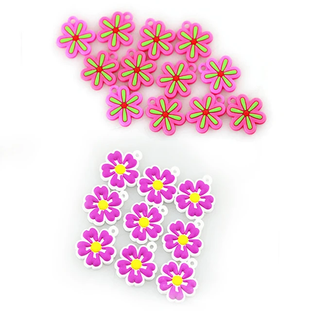 100Pcs DIY Colorful Handmade Rainbow Loom Soft Pendant Rubber Band Bracelet Jewelry Accessories Making Toys for Girl Mixed Color 6