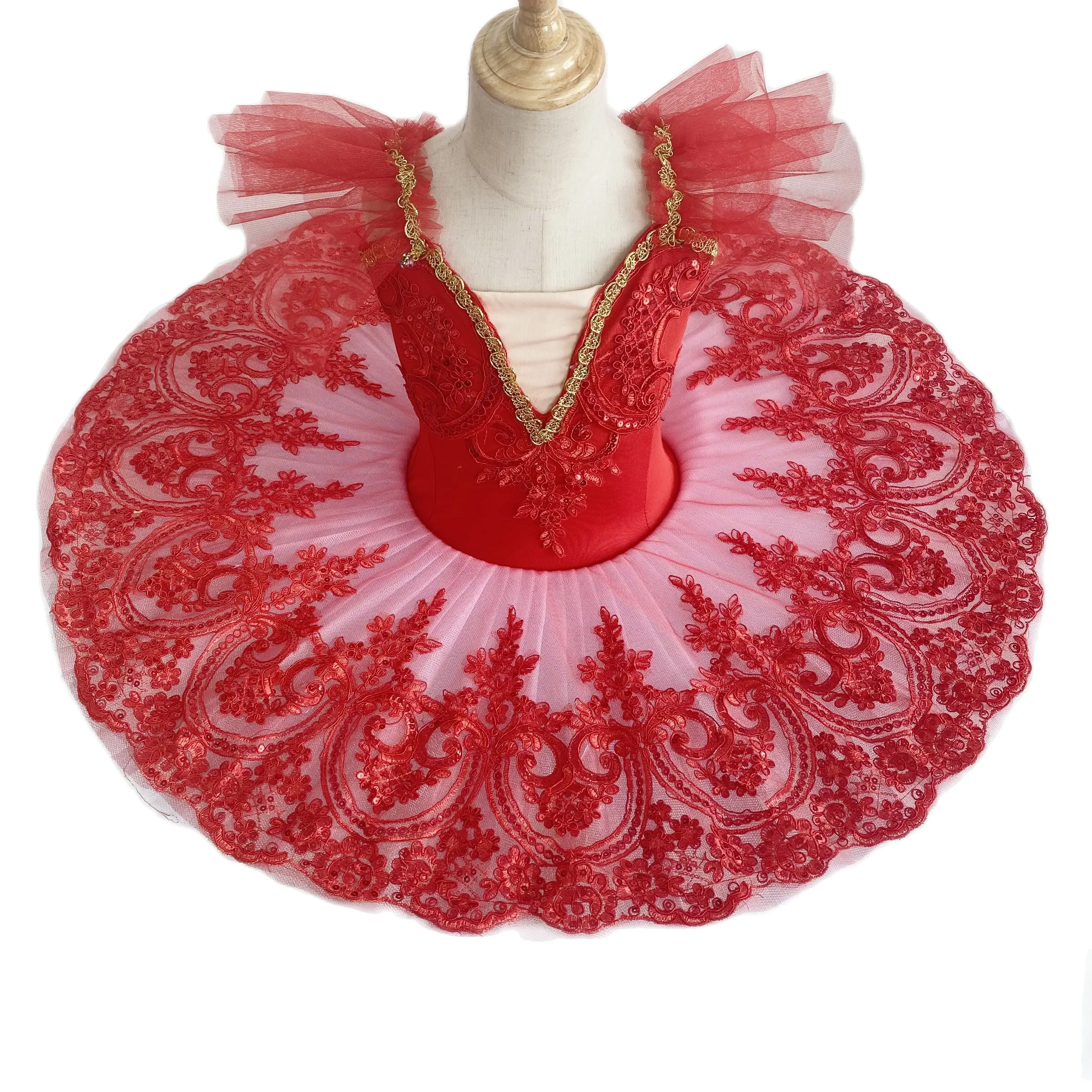 Ballet Skirts Girls Dance Costumes Red Professional Ballet Skirt For Girl White Swan Toddler Sequin Dance Costumes