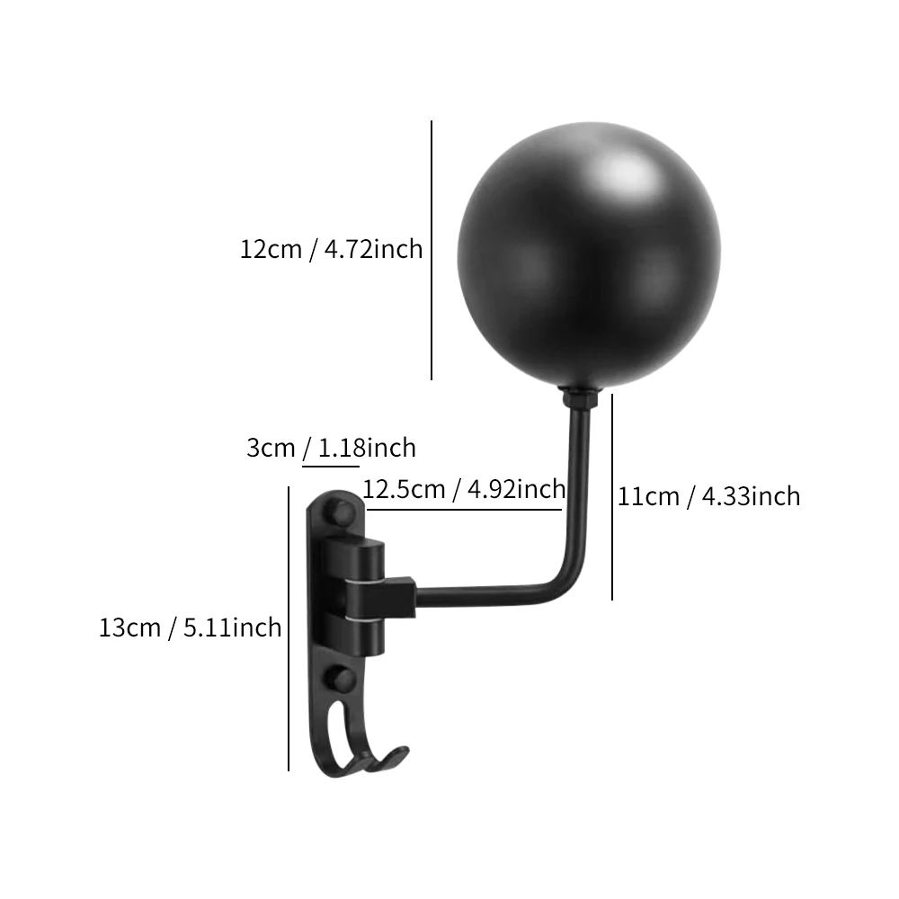 180&deg; Rotation Motorcycle Helmet Rack Wall Mount with Hooks Metal Bicycle Helmet Display Hanger Stand for Coats Caps Rugby motorcycle helmet holder