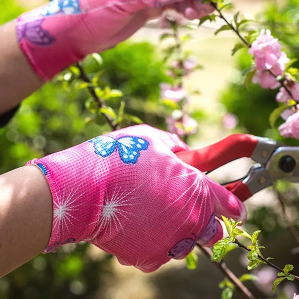 1Pair Yard Cleaning Palm-Coated Floral Garden Gloves Women Non-Slip Working Gloves Non-Slip Household Labor Protection Gloves 5
