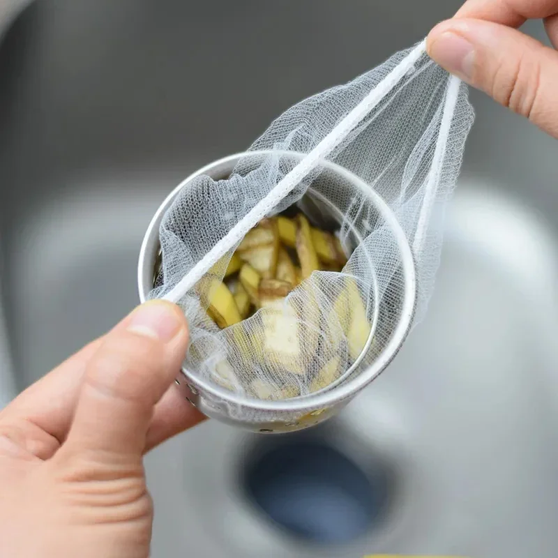 30/100Pcs sink filter Disposable Kitchen Sink Filter Mesh Sewer Garbage Filter Meal Residue Pool Mesh Bag Drainage Screen Sink Garbage Net