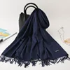 Solid Color Cashmere Scarf for Men Winter Pashmina Warm Neckerchief Navy Black Gray Men's Business Scarves Male Bufandas Shawls 6