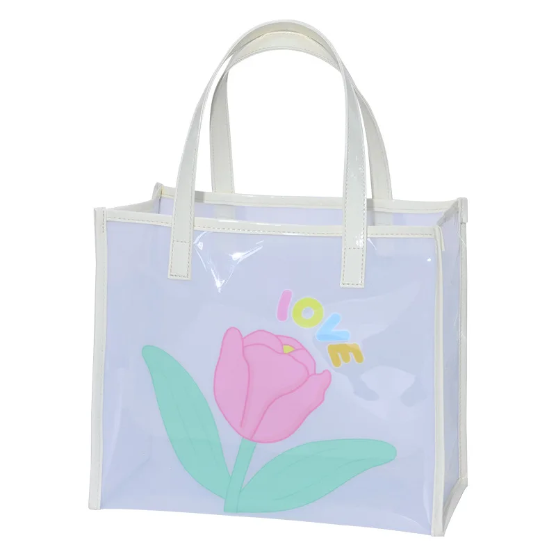 Bag Female Summer Jelly Beach Bag Transparent Hand Bag PVC Storage Bag Niche Portable Handbag Shoulder Bag