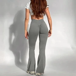 High Waist Butt Lifting Scrunch Fitness Leggings - M (GRAY)