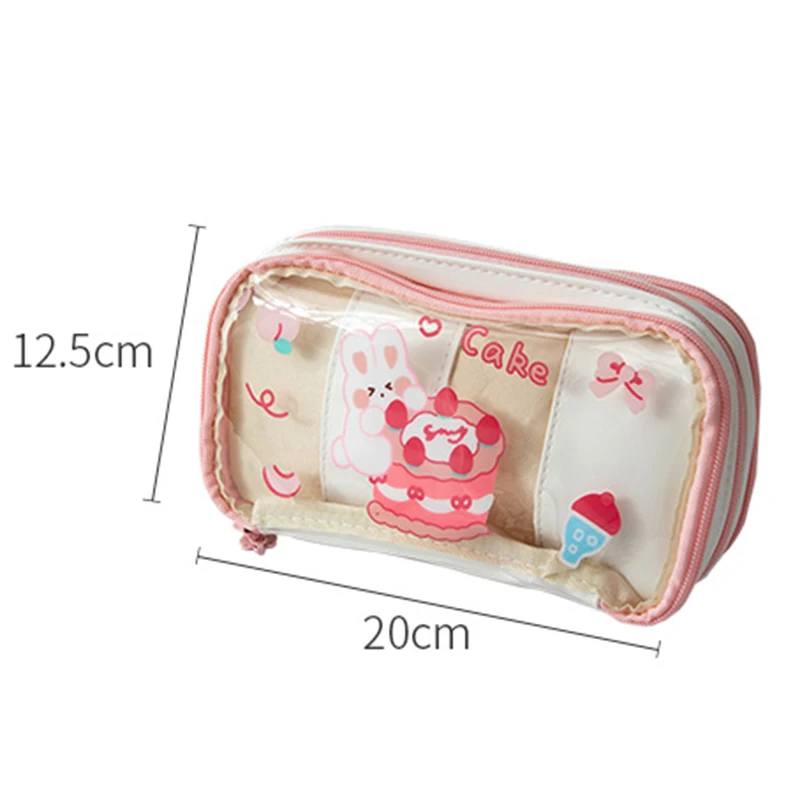 Acheter Grande trousse à crayons transparente et étanche en Pvc, trousse à  crayons pour filles et étudiants, sac à cosmétiques de maquillage Kawaii,  sacs de voyage