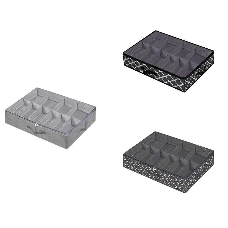 

Ящик для хранения обуви под кроватью, органайзер для хранения обуви, складная коробка для 12 пар обуви, простая в использовании, 75X60X15 см