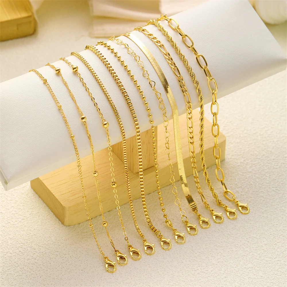 11Pcs/Set Bohemian Cuban Minimalist Bracelets Set Multi-Layer Stackable Chain Retro Bangle For Women Summer Jewelry Gifts