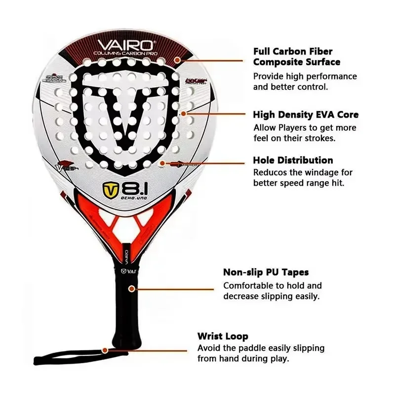 Professional Padel Tennis Racket Soft Face Carbon Fiber Lightweight Fashionable EVA Sports Equipment padel racket tennis racket