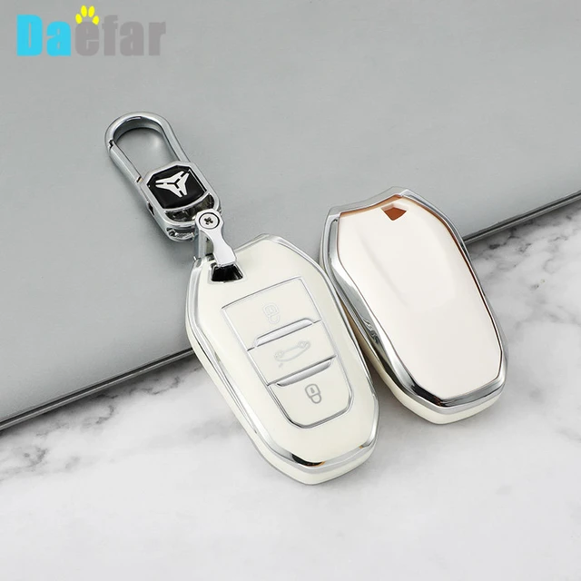 Aluminum Alloy Frame With Leather Car Key Case Smart Remote Fobs Protector  Cover For Peugeot 308 3008 5008 Citroen C4 DS DS4 DS5 - AliExpress