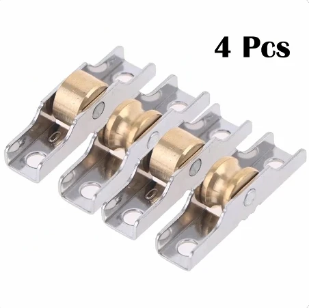 4Pcs Stainless Steel Shutter Pulley Roller Sliding Door Roller Runner Wheel Track Pulley for Furniture Door