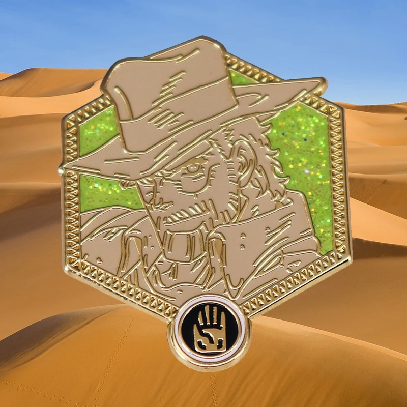 Jojos Bizarre Adventure Golden Wind Badge - Hamon User Old Joseph Joestar Spilla Smaltata Jjba Anime Manga Fans Splendido Decor