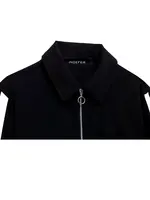 HH 2024 Female Street Trendy Trousers Suits Lapel Zipper Cropped Jackets+Elastic Waist Wide Leg Long Pants Causal Autumn Set - Image 5