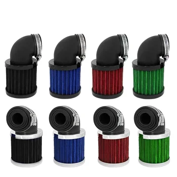 Filtro Aria Moto Cafe Racer 28mm-48mm con Morsetto a 90 Gradi per Offroad, Old School, Bobber, Dirt Bike