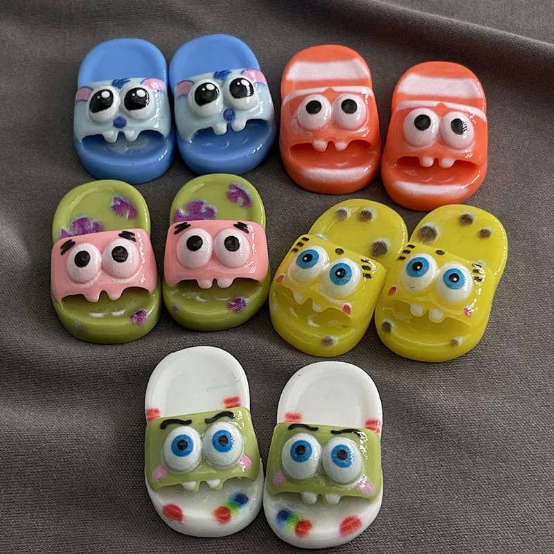 5PcsKawaiiCartoonSlipperResinDIYShoesHatIceboxBarretteMobilePhoneCaseScrapbook