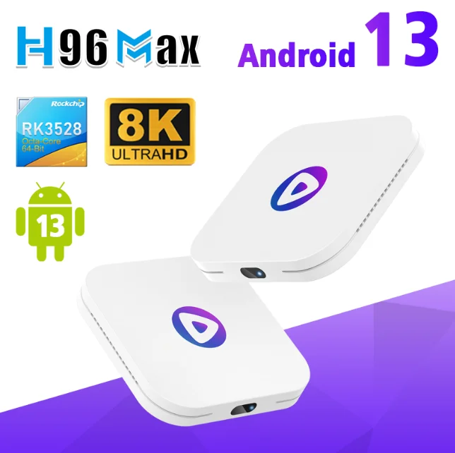 H96 MAX M1 Smart TV Box Android 13 Rockchip 3528 Quad Core 4K Video Decoding BT 4.0 Media Player Set Top Box