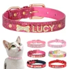 Bling Rhinestone Cat Collar Free Custom Puppy Cats Collars Personalized Kitten Name Charms Pet Crystal Necklace Cat Accessories 1