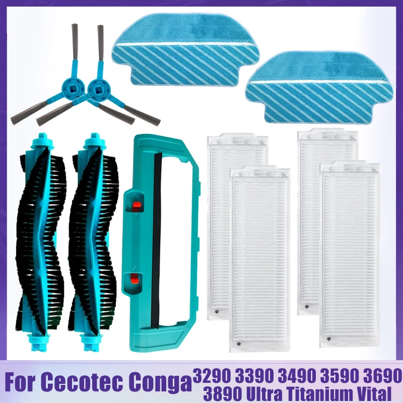 4 Filtri Di Ricambio Per Aspirapolvere Cecotec Conga 3490, 3290, 3390, 3590, 3690, 3790, 4090 E Mijia STYJ02YM