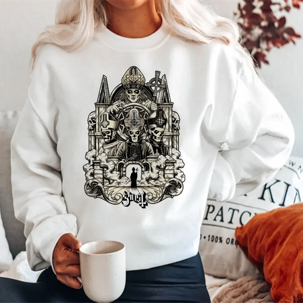 

New Harajuku Women Ghost Band Hard Rock Band Hoodies Print Long Sleeved Sweatshirts Hip Hop Casual Funny Streetwear