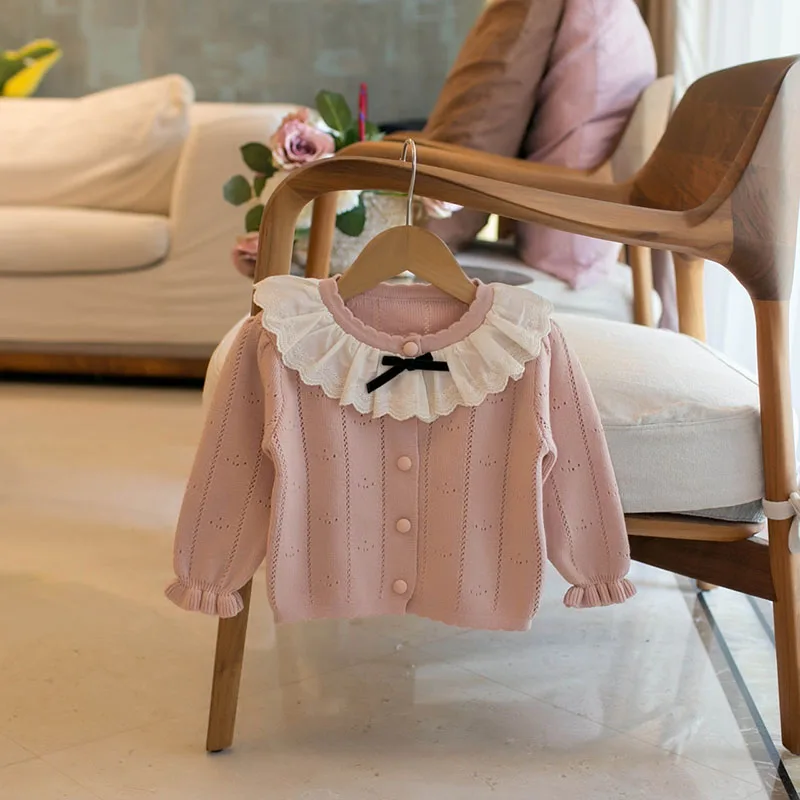 Girls Knitted Cardigan Sweater Autumn Outwear