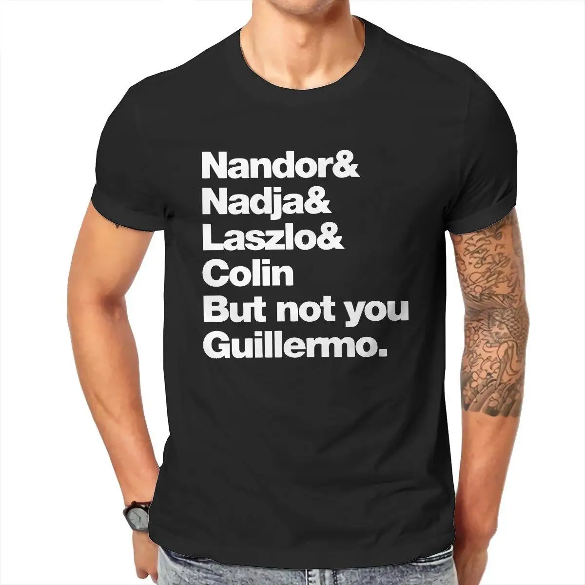 

Not You Guillermo T Shirt Men Pure Cotton Leisure T-Shirts What We Do in the Shadows Tee Shirt Short Sleeve Tops Plus Size