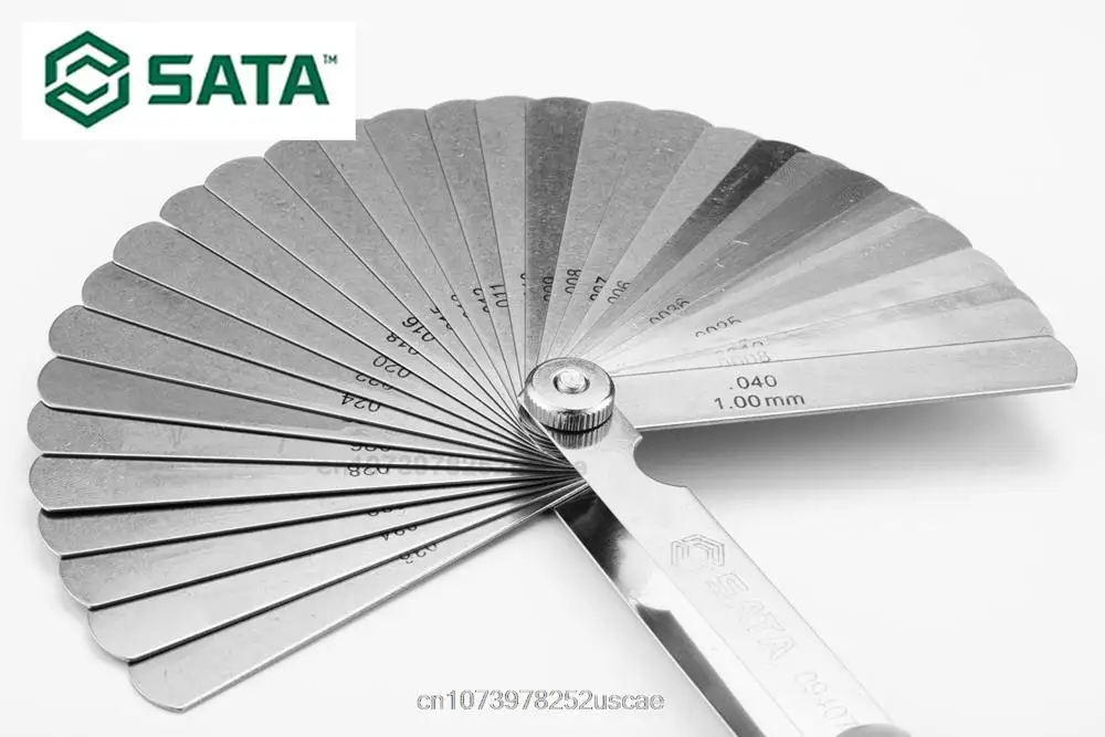 SATA 32pcs 0.02-1.00MM Metric & Imperial feelers Thickness Gauge Set Valves Foliage of Valves Spark Plug Gap