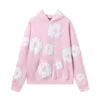 DENIM TEARS Fashion New Men's Women's Same Kapok Foam Printing Loose Velvet Hooded Sweater Trousers Set 4
