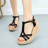 2025 Wedge Heel Size White Green Sandals Women Summer High Heel Platform Shoes Thick Bottom Women's Sandals Shoes - Image 3