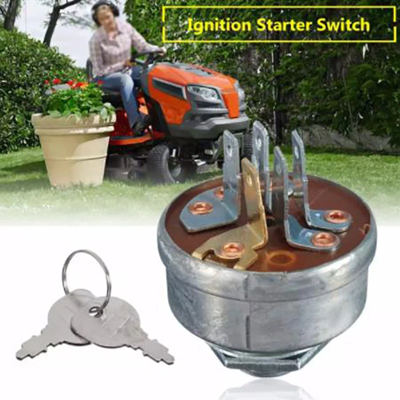 5 Pins Mower Ignition Starter Switch With Key for 4406R STD365402 for motorcycle ignition switch metal push button switch