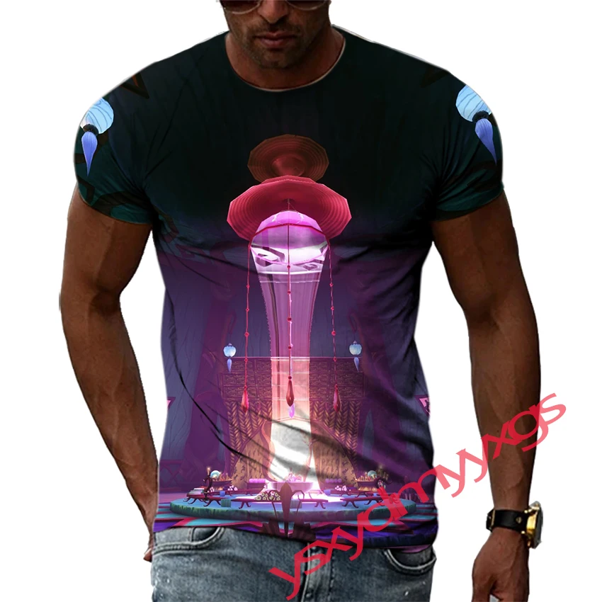 

New Tide Summer Fashion Game Scene Picture Casual Print Tees Hip Hop Personality Round Neck Short Sleev Tops