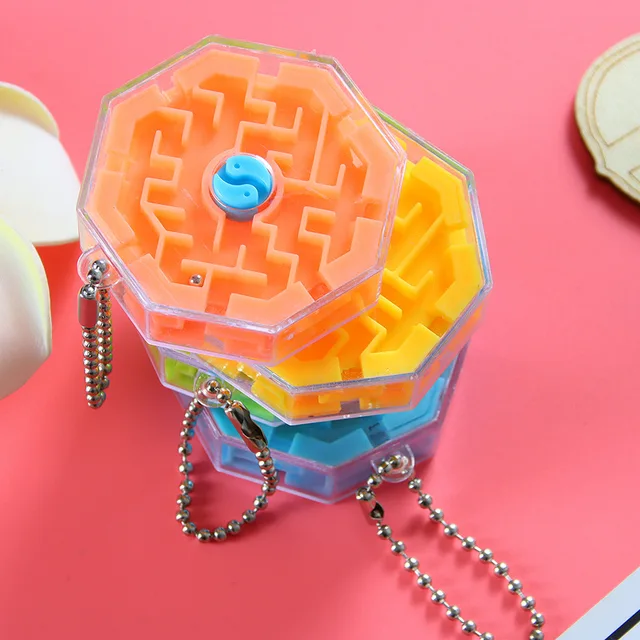 3D Palm Puzzle Walking Ball Maze Toy Labyrinth Keychain Fun Brain Game Cube Challenge Toys Balance Educational Toys For Children 4