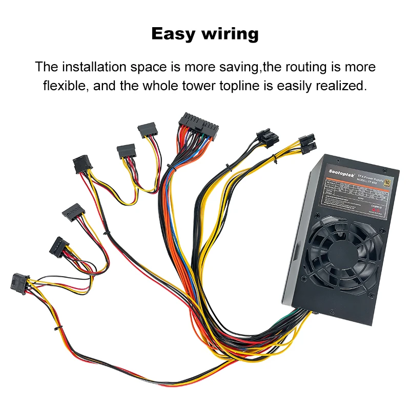 TFX 케이스용 냉각 팬, 500W 넓은 전압 160-264V PC 전원 공급 장치, 80 플러스 브론즈 스위칭, 8cm