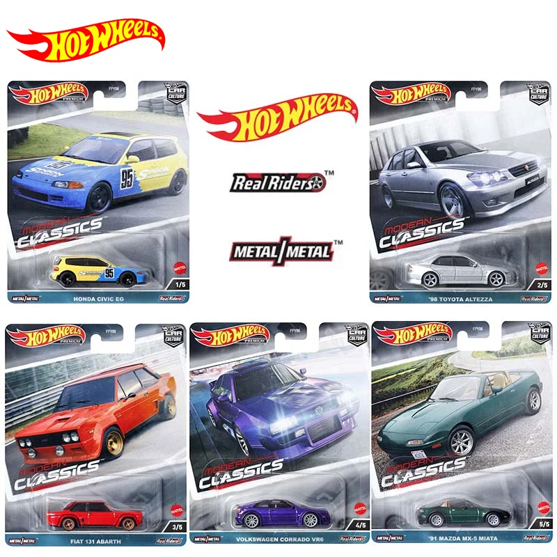Original Hot Wheels Premium Car Culture Modern Classic Toys For Boys 1/64 Diecast Honda Civic Eg Toyota Altezza Fiat Abarth Gift