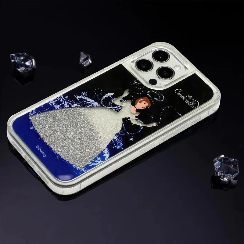 Cenerentola Girl Disney Liquid Quicksand Cover Per Iphone 6 7 8 Plus X Xs Xr 11 12 13 14 15 Pro Max Bella Custodia Per Telefono A Flusso