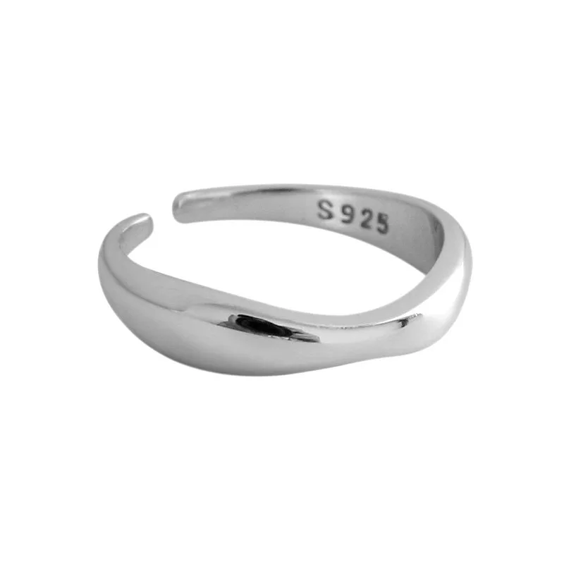 925 Sterling Silver Simple Ring For Women Fine Jewelry Finger Adjustable Open Vintage Ring For Party Birthday Gift silver rings silver ring