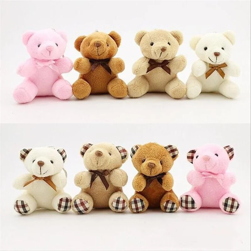 1PCS Creative Plush Bear Toys Small Pendant Mini Cute Soft Stuffed Bears Toy Wedding Activity Birthday Gifts 8CM HANDANWEIRAN