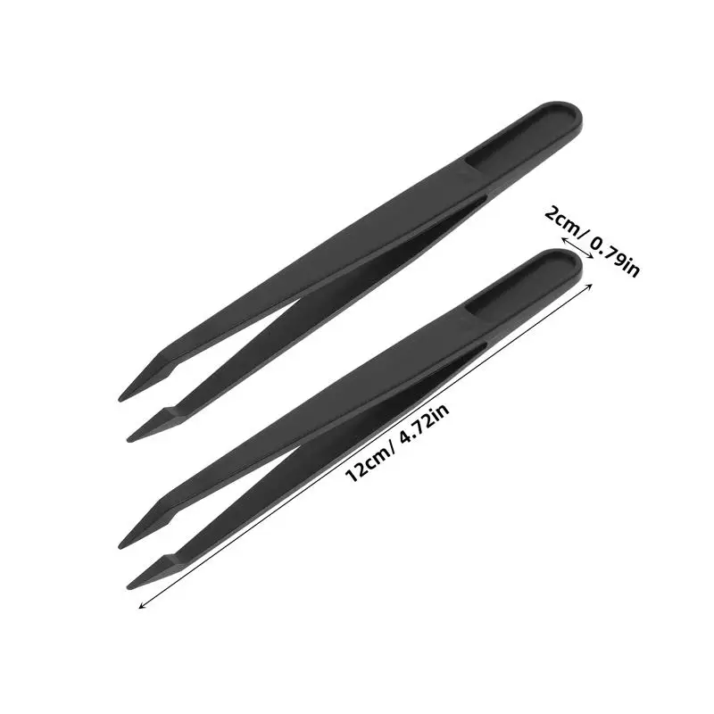 10pcs Plastic Precision Tweezers Anti Static Curved Straight Forceps Electronic PCB Repair Hand Tools For Lab Jewelry Making