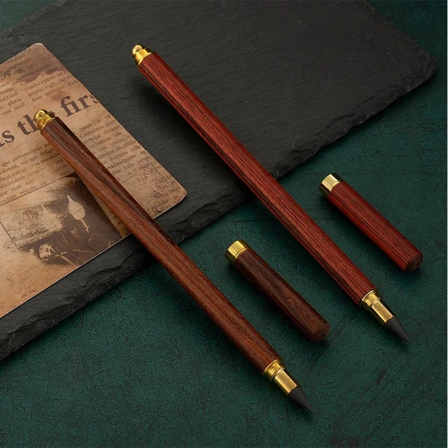 Ensemble de crayons éternels rétro en laiton en bois, illimité