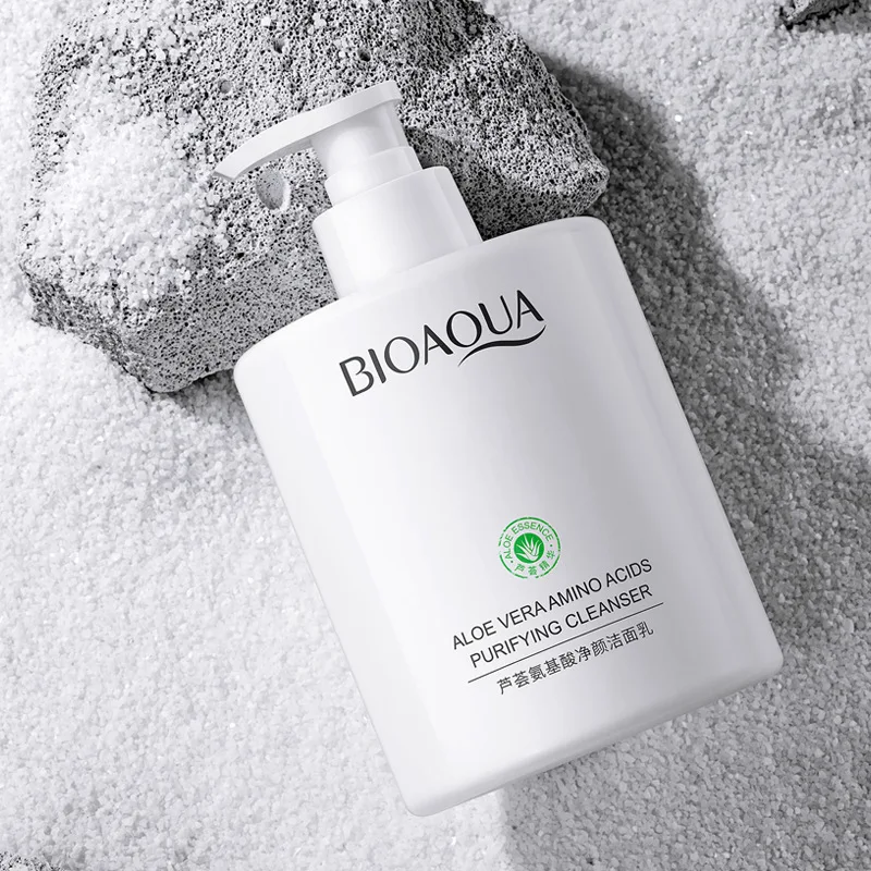BIOAQUA Aloe Vera Facial Cleanser skincare Moisturizing Refreshing Oil Control Remove Blackheads Face Wash Foam Face Cleanser