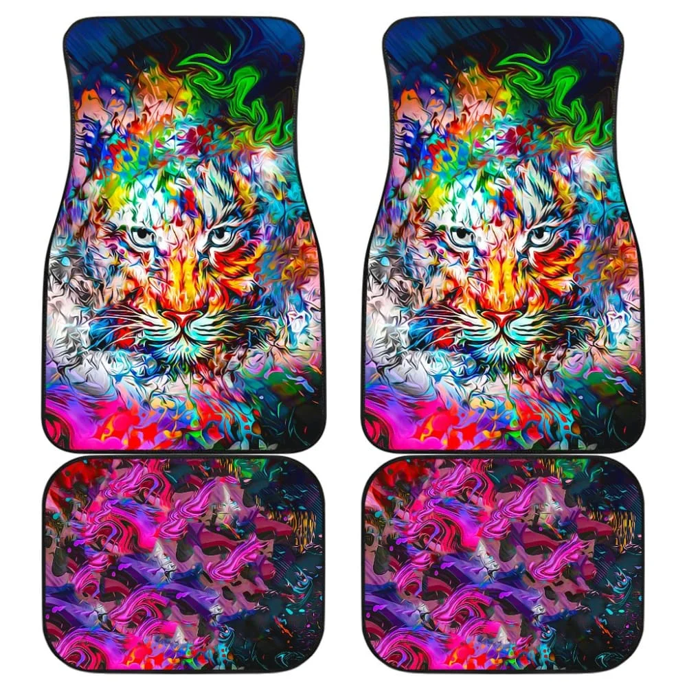 

Lion Tiger Design Car Floor Mats Fits Most Car Rubber Floor Mats Custom Print Pattern Animal Ferocious Floor Mats 4 Pieces